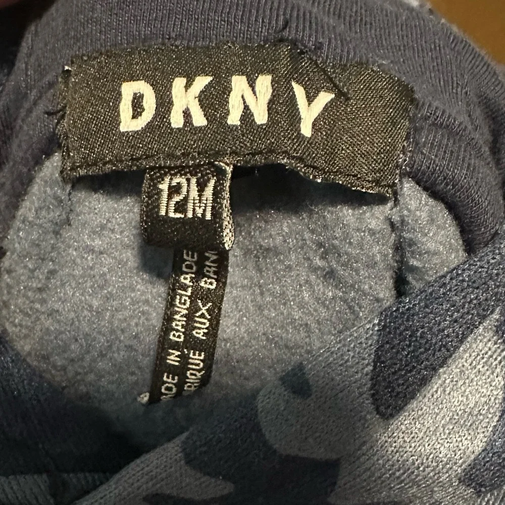 DKNY Size 12 Months Blue Camo Hoodie